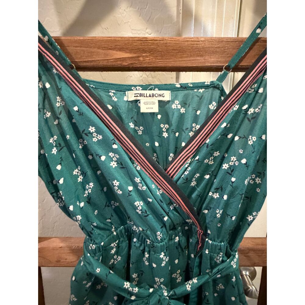 Billabong- Juniors' Soft Seas Green and White Printed Maxi Sundress- Small - Picture 6 of 8
